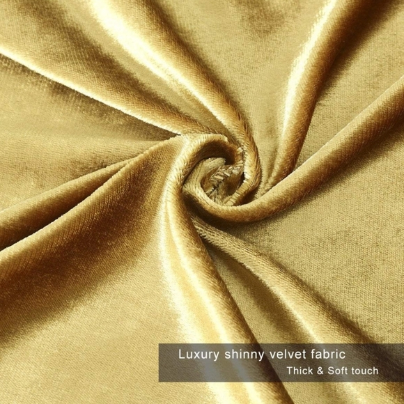 Gold Velvet Decorative Throw Pillow Covers, Set of 2, 18 in x 18 in - Picture 3 of 6